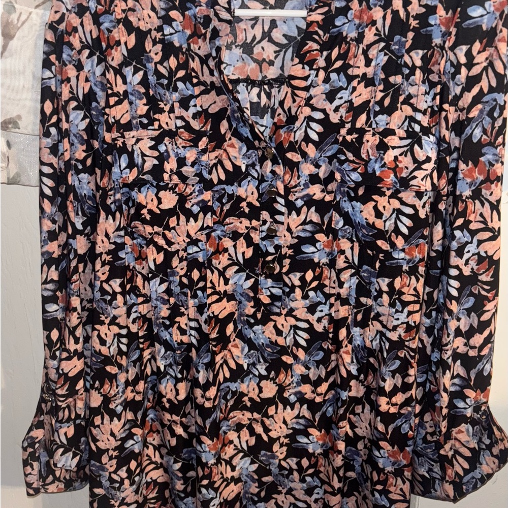 Cocomo Black and Pink Floral Blouse